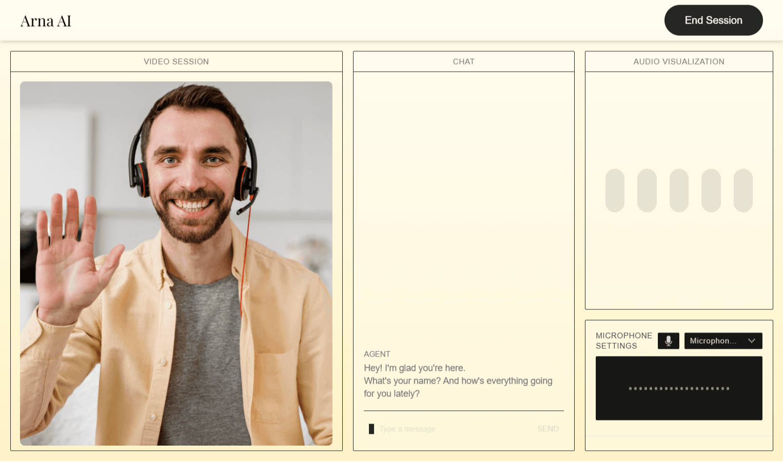 Product dashboard showing mental wellbeing interface